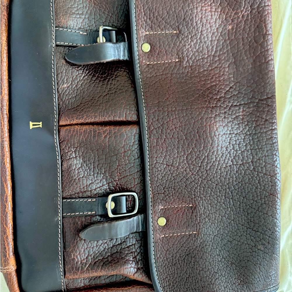 Coronado bison leather messenger bag